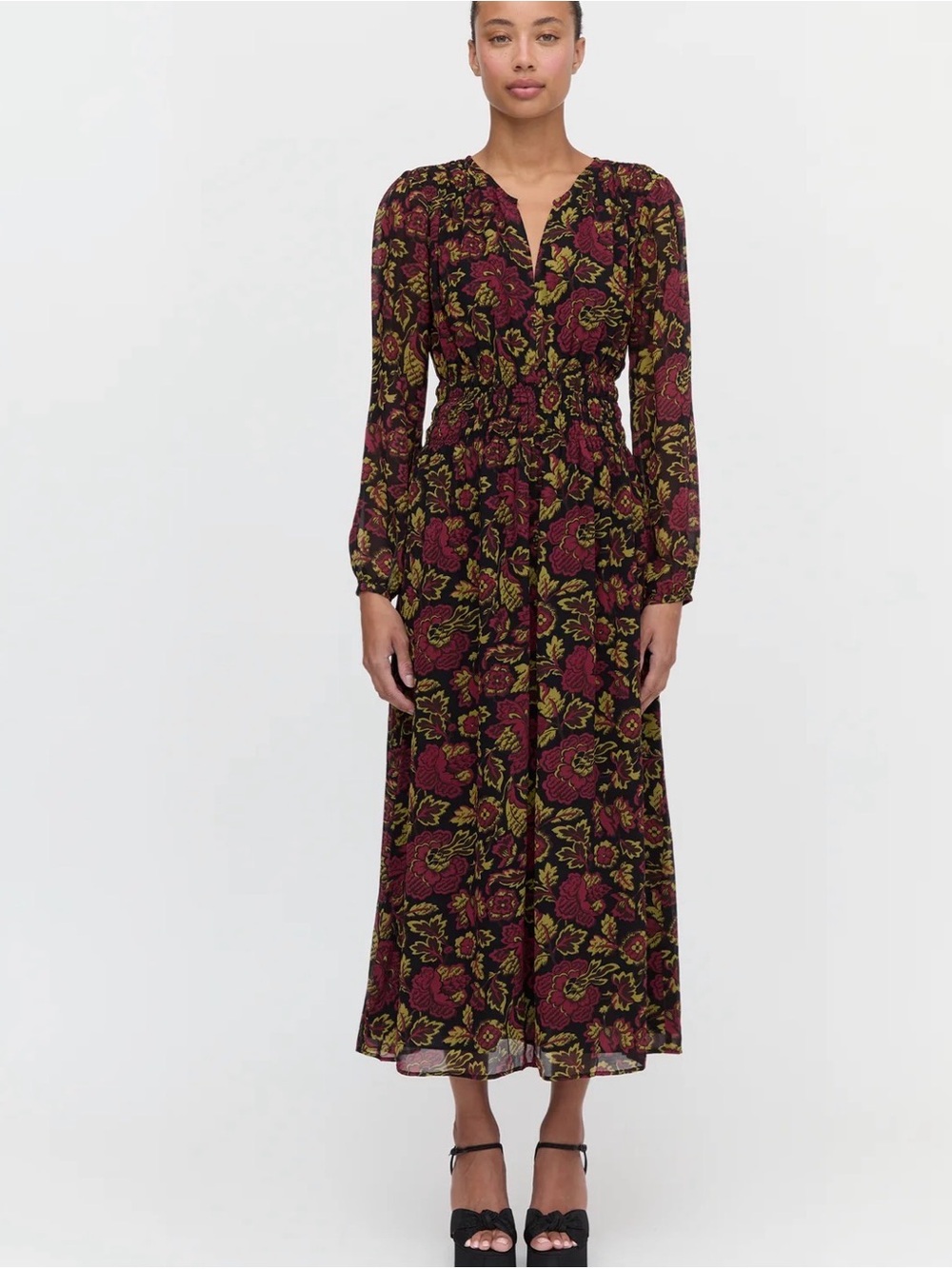 NWT Hill House home the Rosely Dress palampore floral black Size M